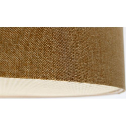 Plafonnier Boho Élégant En Tissu Structuré Et Diffuseur Rotin D. 50 Cm - H20 Cm Marron