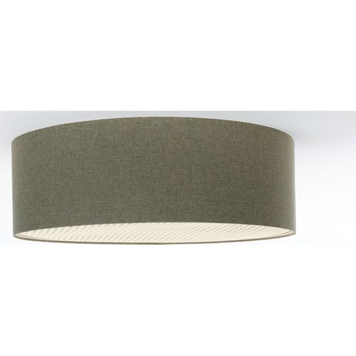 Plafonnier Boho Élégant Tissu Structuré Et Diffuseur Rotin Beige D. 60 Cm - H20 Cm Vert