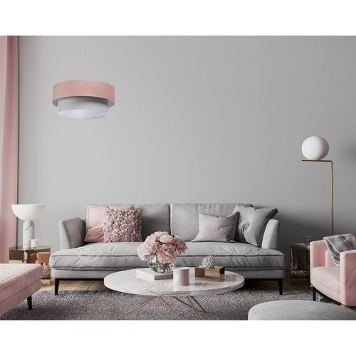 Suspension Douce Pour Chambre Enfant Tissu Structuré Rose Ou Gris D. 60 Cm - H21 Cm Rose