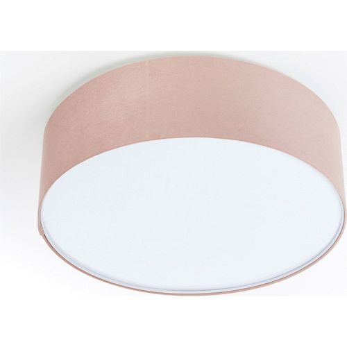 Plafonnier Rose Poudré Tissu Enfant Lumière Douce Ajustable D. 50 Cm - H20 Cm Rose
