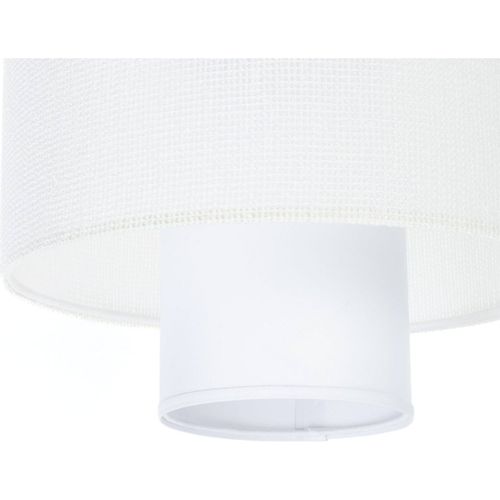 Suspension Jute Et Lin Blanc Design Ajustable Lumière Douce