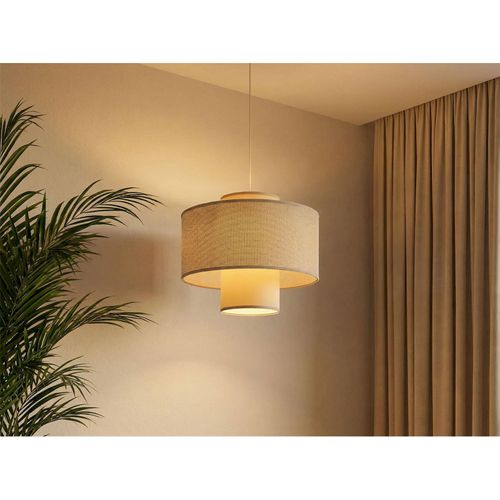 Suspension En Jute Et Lin Style Naturel Lumière Douce Ajustable