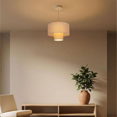 Suspension En Jute Et Lin Style Naturel Lumière Douce Ajustable