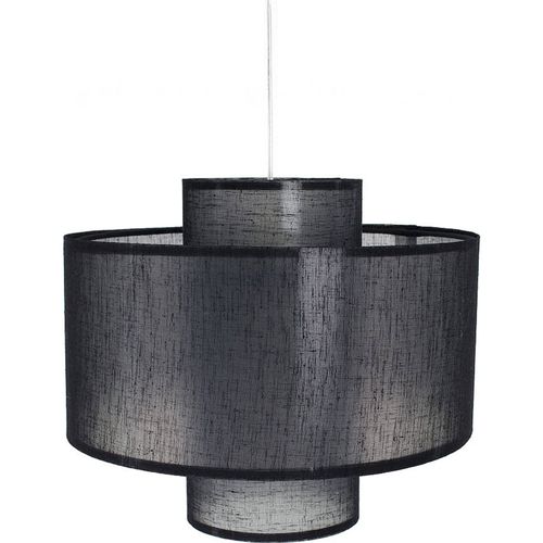 Suspension En Jute Et Lin Noire Design Ajustable Pour Salon Moderne