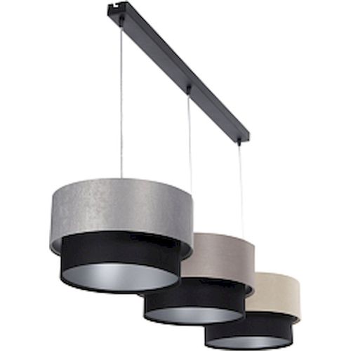 Suspension Élégante Duo Textile Noir Et Gris Réglable Design