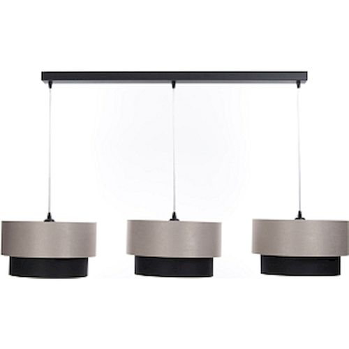 Suspension Design Satin Noir Et Beige Ajustable Élégance Moderne