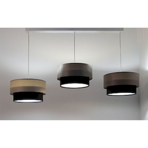 Suspension Satin Noir Et Crème Design Élégant Ajustable LED E27