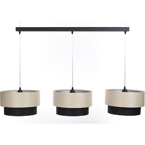 Suspension Satin Noir Et Crème Design Élégant Ajustable LED E27