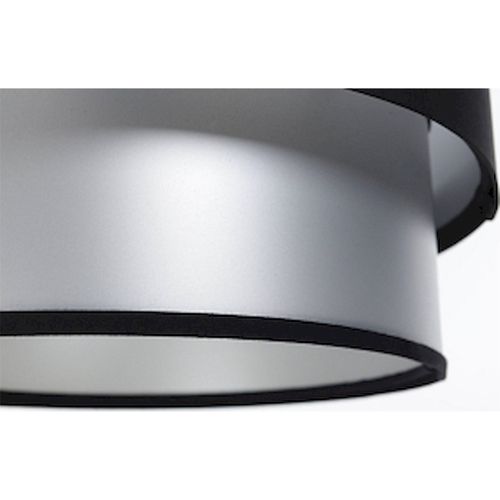 Suspension Élégante Satin Noir Intérieur Argenté Lumière Raffinée