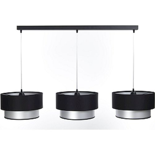 Suspension Élégante Satin Noir Intérieur Argenté Lumière Raffinée