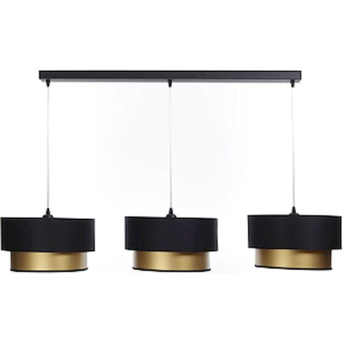 Suspension Élégante Noire Et Or Intérieur Doré Effet Lumineux