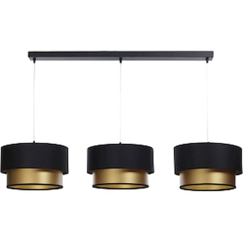 Suspension Élégante Noire Et Or Intérieur Doré Effet Lumineux