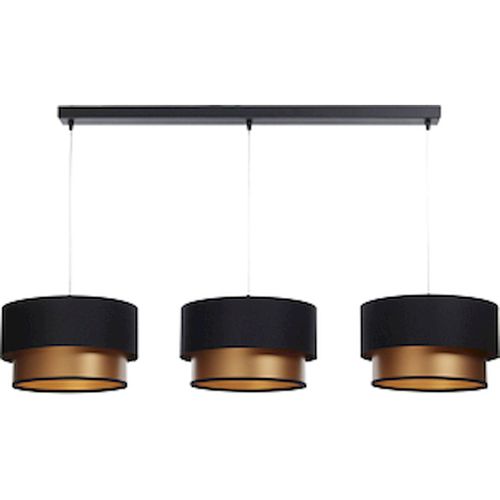 Suspension Élégante Textile Noir Et Cuivre Effet Lumineux Raffiné