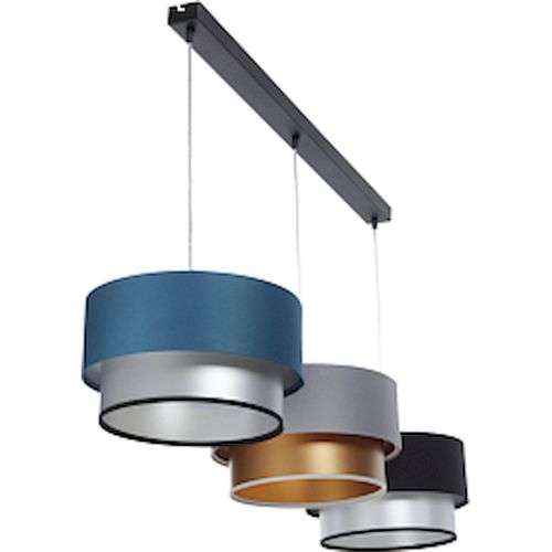 Suspension Élégante Bleu Nuit Intérieur Argent Effet Lumineux