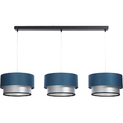 Suspension Élégante Bleu Nuit Intérieur Argent Effet Lumineux