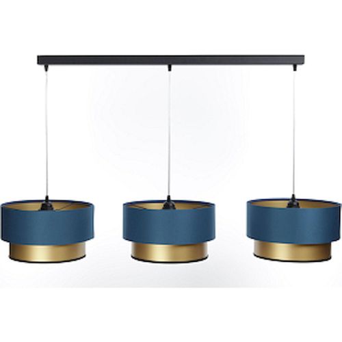 Suspension Élégante Bleu Marine Intérieur Doré Ajustable