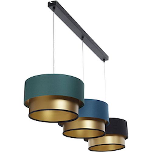Suspension Satin Vert Bouteille Intérieur Doré Effet Lumineux