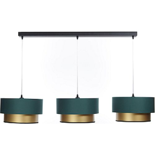 Suspension Satin Vert Bouteille Intérieur Doré Effet Lumineux