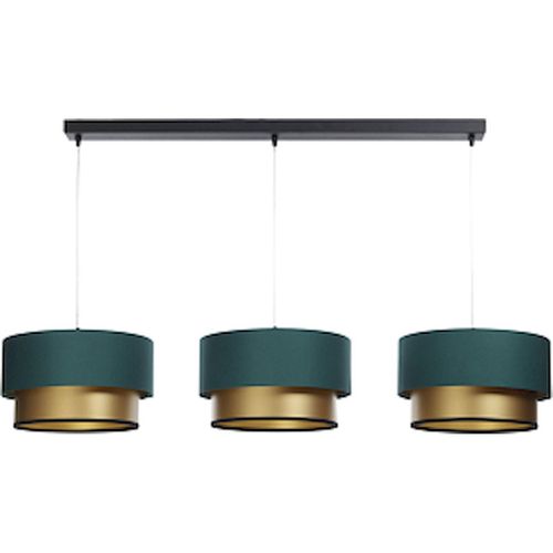 Suspension Satin Vert Bouteille Intérieur Doré Effet Lumineux