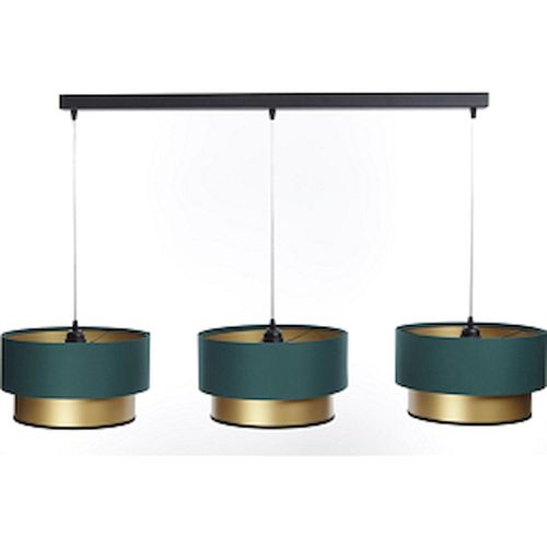 Suspension Satin Vert Bouteille Intérieur Doré Effet Lumineux