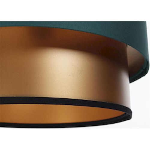 Suspension Élégante Vert Bouteille Effet Cuivré Lumière Satinée