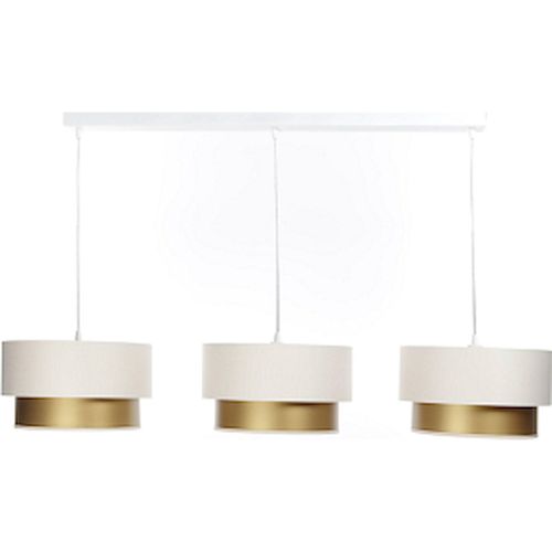 Suspension Élégante Satin Crème Intérieur Doré Effet Lumineux