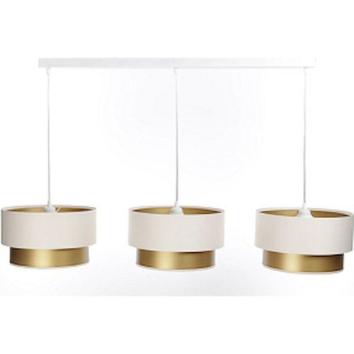 Suspension Élégante Satin Crème Intérieur Doré Effet Lumineux