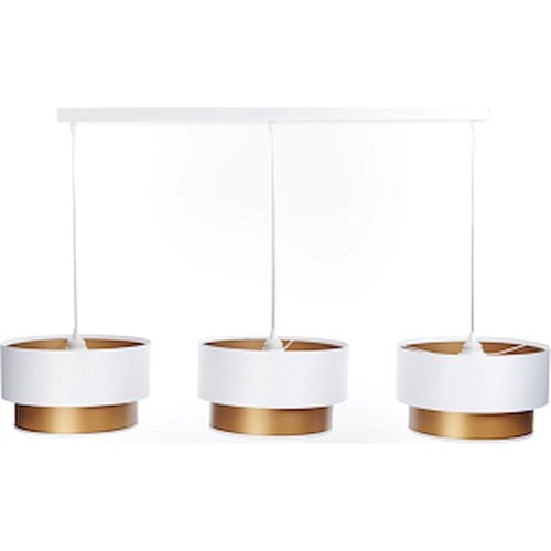 Suspension Design Satin Blanc Et Cuivre Ambiance Élégante