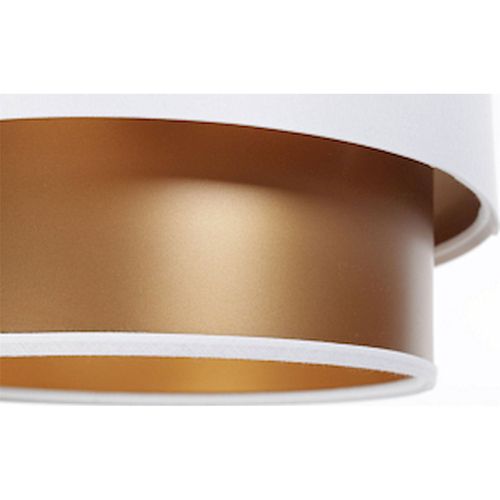 Suspension Design Satin Blanc Et Cuivre Ambiance Élégante