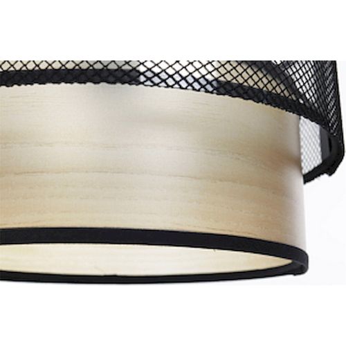 Suspension Élégante Effet Bois Lumière LED Design Ajustable