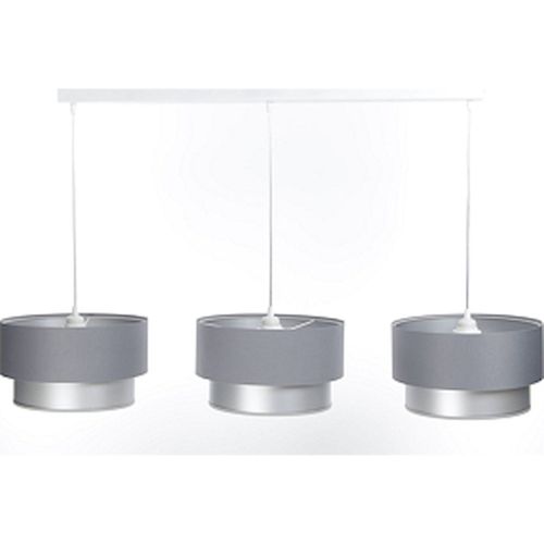 Suspension Élégante Effet Satiné Gris Et Argent Pour Salon Moderne