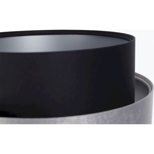 Lampe à Poser Élégante Textile Noir Et Gris Effet Satiné