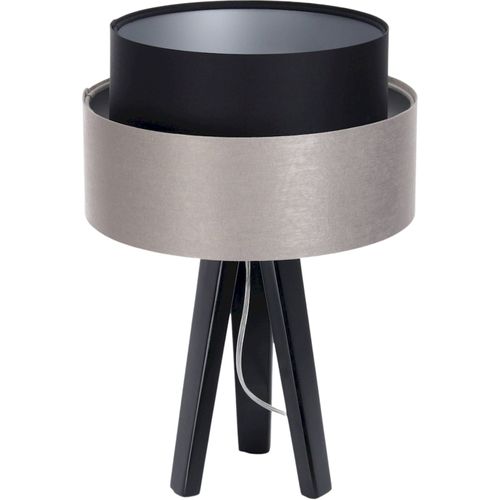 Lampe à Poser Satin Noir Et Crème Élégance Design Moderne