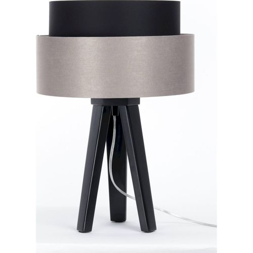 Lampe à Poser Satin Noir Et Crème Élégance Design Moderne