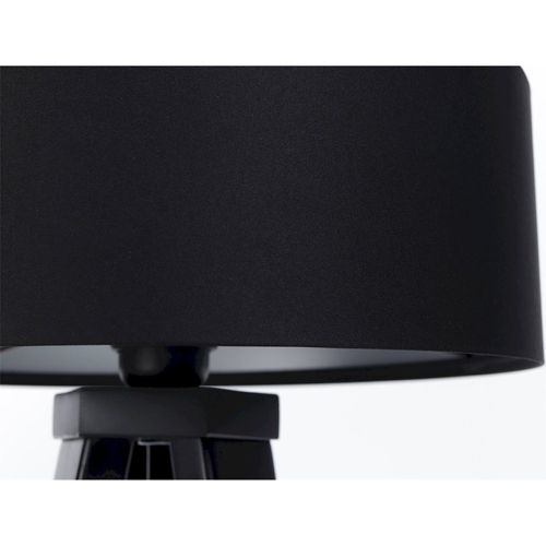 Lampe à Poser Élégante Abat Jour Noir Et Intérieur Argent Satiné