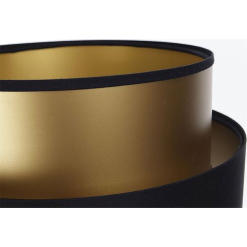 Lampe à Poser Élégante Satin Noir Et Or Effet Lumineux
