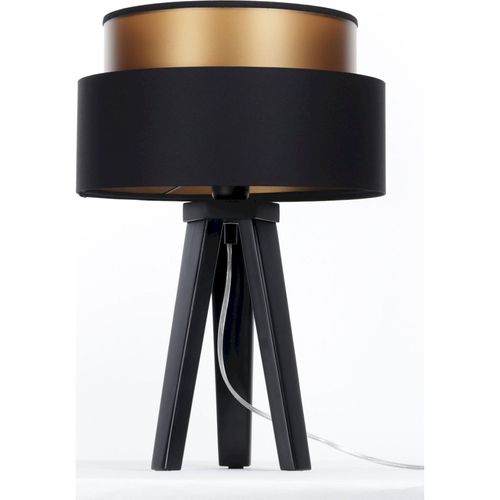 Lampe à Poser Élégante Effet Cuivre Noir Satin Intérieur Brillant