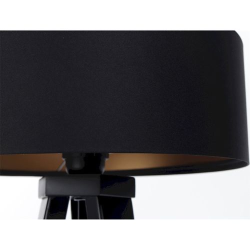 Lampe à Poser Élégante Effet Cuivre Noir Satin Intérieur Brillant