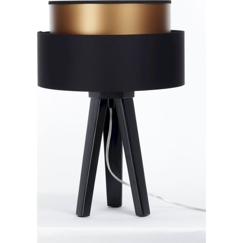 Lampe à Poser Élégante Effet Cuivre Noir Satin Intérieur Brillant