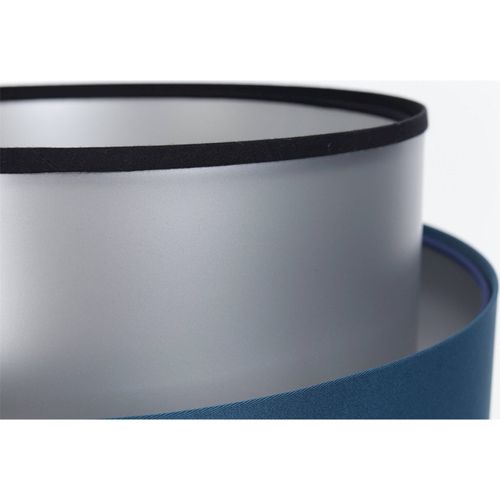 Lampe à Poser Satin Bleu Nuit Intérieur Argenté Élégant