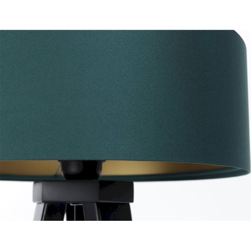 Lampe à Poser Élégante Vert Bouteille Intérieur Doré Satin