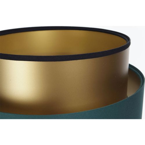 Lampe à Poser Élégante Vert Bouteille Intérieur Doré Satin