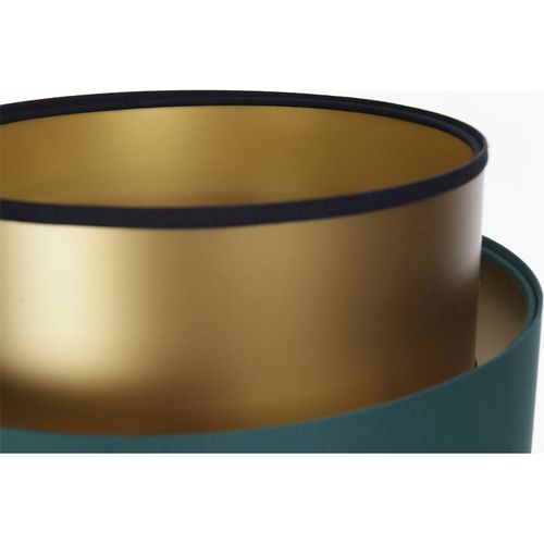 Lampe à Poser Élégante Vert Bouteille Intérieur Doré Satin