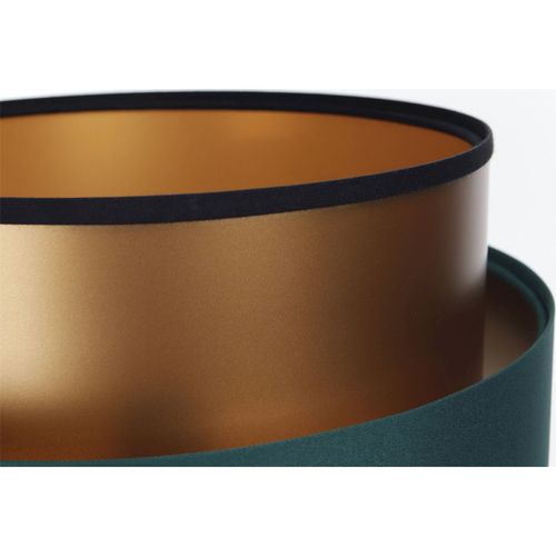 Lampe à Poser Design Vert Bouteille Effet Cuivré Élégant