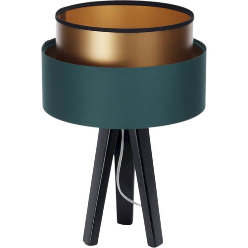 Lampe à Poser Design Vert Bouteille Effet Cuivré Élégant