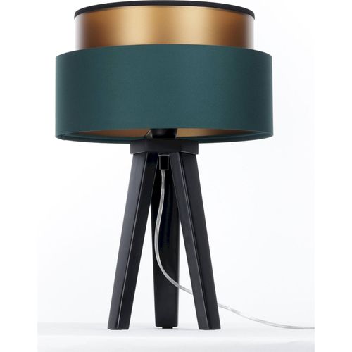 Lampe à Poser Design Vert Bouteille Effet Cuivré Élégant