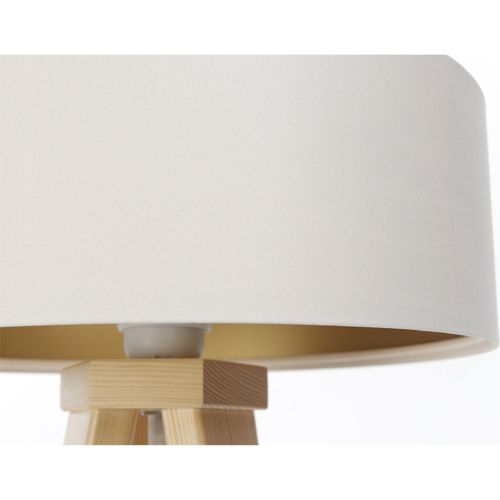 Lampe à Poser Satin Crème Effet Doré Lumière Élégante
