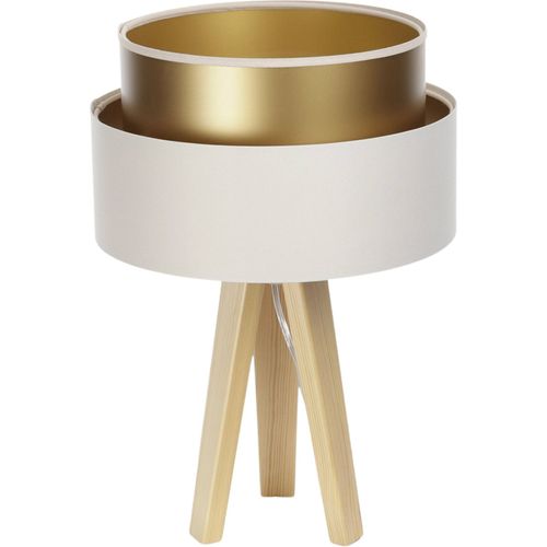 Lampe à Poser Satin Crème Effet Doré Lumière Élégante