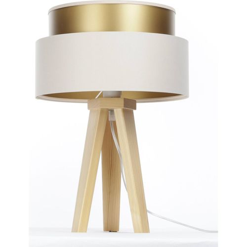 Lampe à Poser Satin Crème Effet Doré Lumière Élégante