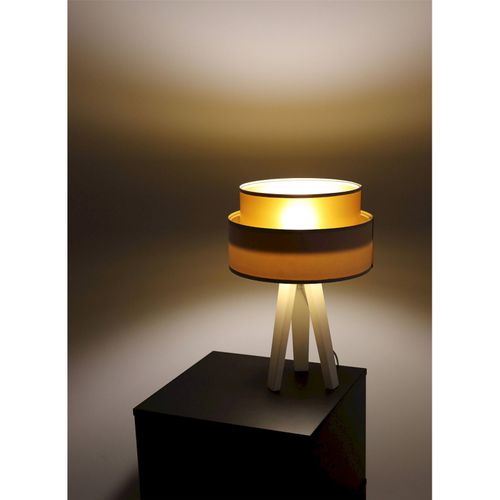 Lampe à Poser Satin Crème Effet Doré Lumière Élégante